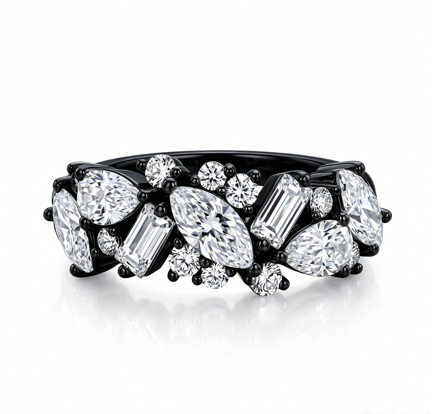 ZR Luminous Bloom Modern Mixed‑Shape Statement Ring 【Lanette】#4575