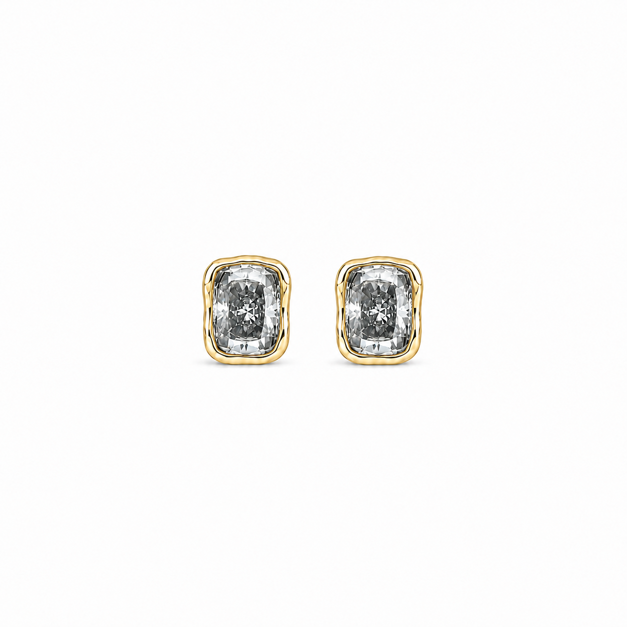 ZR Gray Moissanite Melted Design Stud Earrings S925 Silver 【JC】