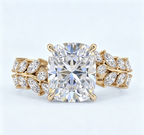 ZR Vine Glow 5ct Long Cushion Moissanite Vine S925 Silver Engagement Ring【Duncan】