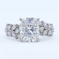 ZR Vine Glow 5ct Long Cushion Moissanite Vine S925 Silver Engagement Ring【Duncan】