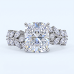 ZR Vine Glow 5ct Long Cushion Moissanite Vine S925 Silver Engagement Ring【Duncan】