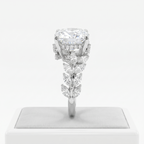 ZR Vine Glow 5ct Long Cushion Moissanite Vine S925 Silver Engagement Ring【Duncan】