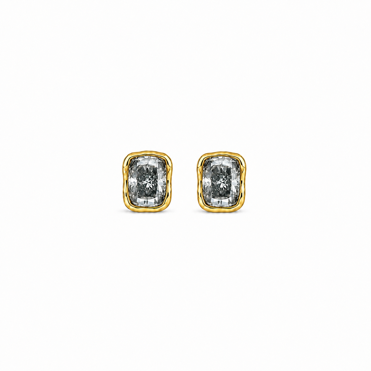 ZR Gray Moissanite Melted Design Stud Earrings S925 Silver 【JC】