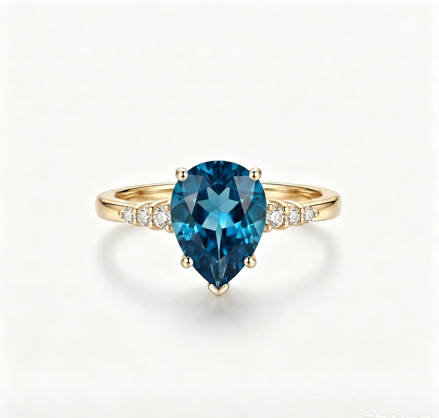 ZR Sapphire Tear London Blue Pear S925 Ring Jenny【Jenny】#4611
