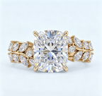 ZR Vine Glow 5ct Long Cushion Moissanite Vine S925 Silver Engagement Ring【Duncan】