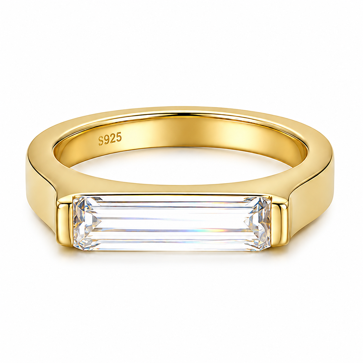 ZR Modern Baguette Moissanite Promise Ring【JC】