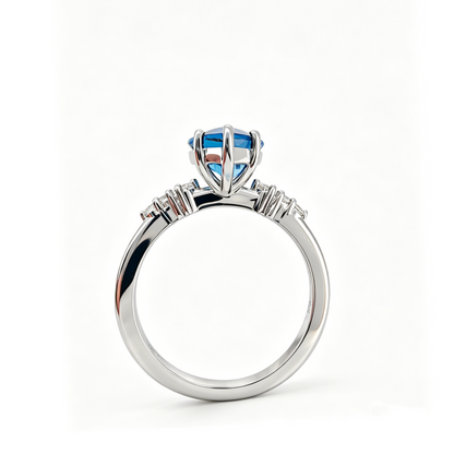 ZR Sapphire Tear London Blue Pear S925 Ring Jenny【Jenny】#4611