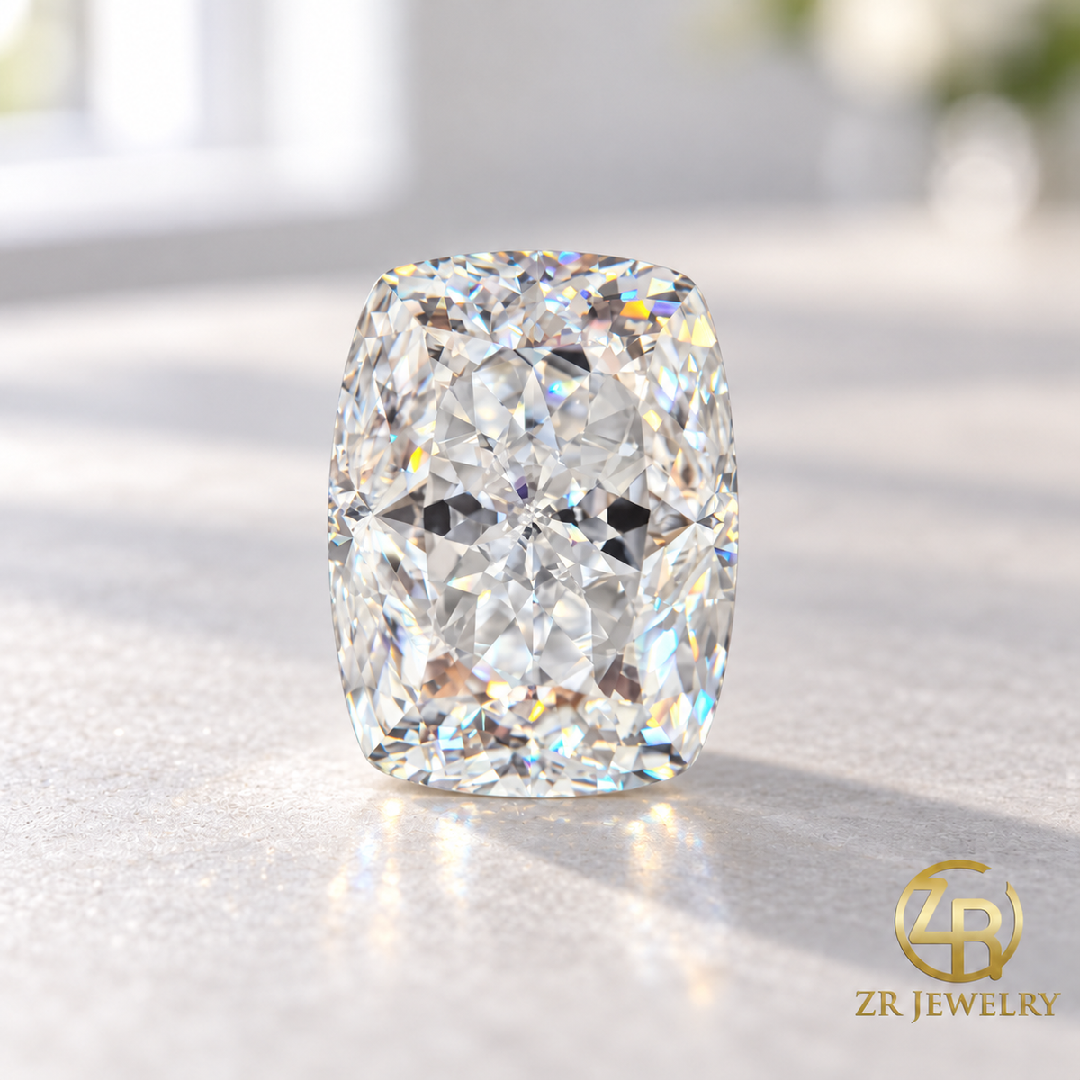 10 × 7.1 mm | Elongated Cushion Portuguese Cut Moissanite | 4 ct