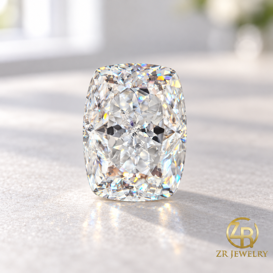 10 × 7.1 mm | Elongated Cushion Portuguese Cut Moissanite | 4 ct