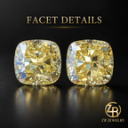 Yellow Cushion Moissanite | Ice Flower Cut | 1.5–2.5 ct