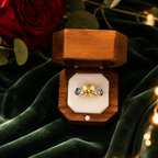 ZR Cushion Cut Citrine Vintage Scroll Ring 【Vanessa】