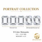 8 × 10 mm | Classic Portrait Cut Moissanite | 4 ct