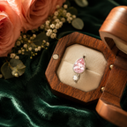 ZR Padparadscha Pear Cut Gemstone Ring in S925 Sterling Silver【JC】