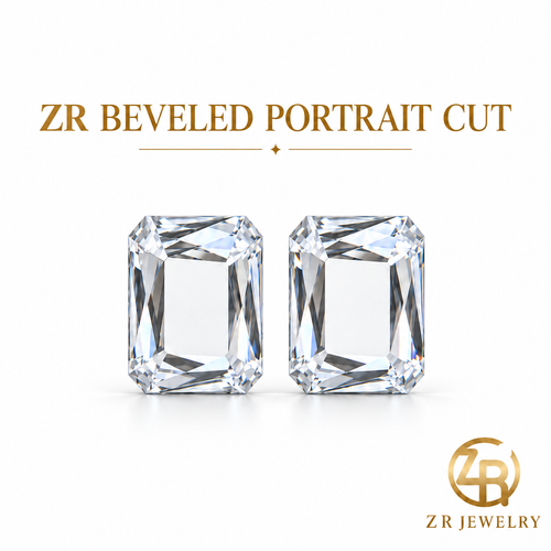 8 × 10 mm |  Beveled Portrait Cut Moissanite | 4 ct