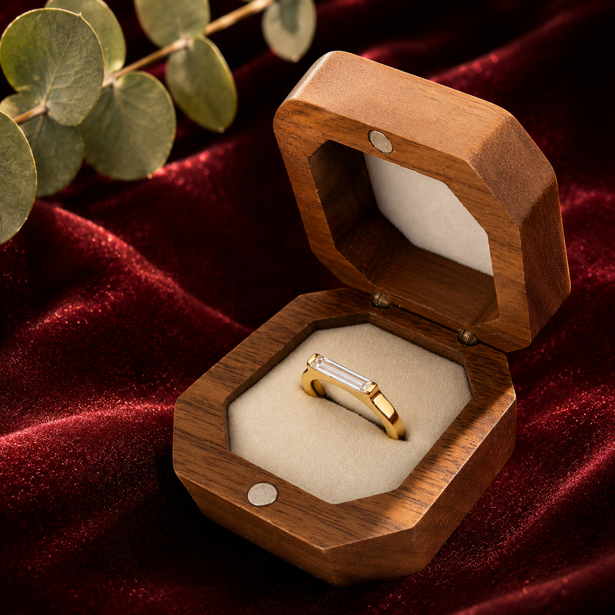 ZR Modern Baguette Moissanite Promise Ring【JC】