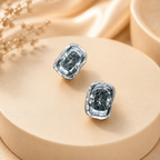 ZR Gray Moissanite Melted Design Stud Earrings S925 Silver 【JC】