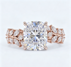 ZR Vine Glow 5ct Long Cushion Moissanite Vine S925 Silver Engagement Ring【Duncan】