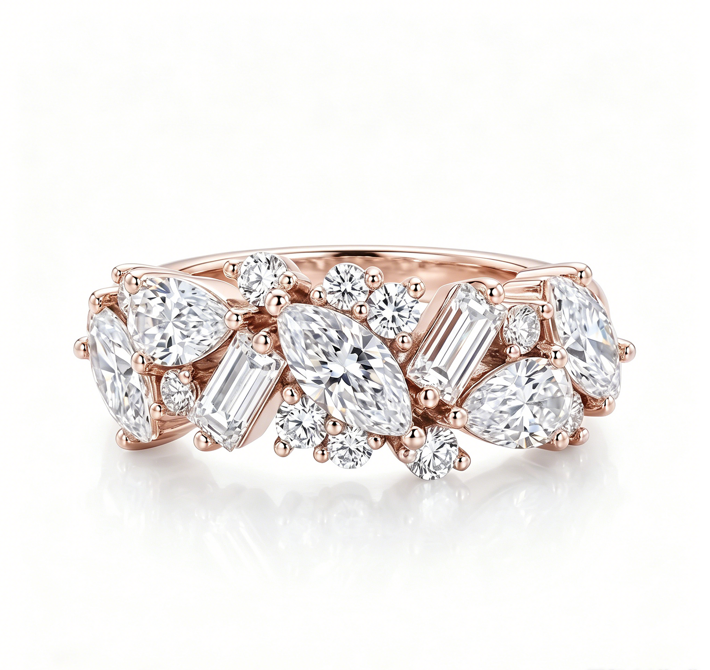 ZR Luminous Bloom Modern Mixed‑Shape Statement Ring 【Lanette】#4575