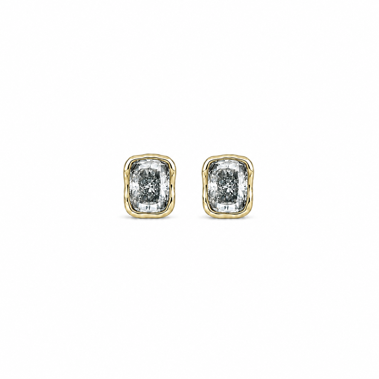 ZR Gray Moissanite Melted Design Stud Earrings S925 Silver 【JC】