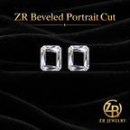 8 × 10 mm |  Beveled Portrait Cut Moissanite | 4 ct