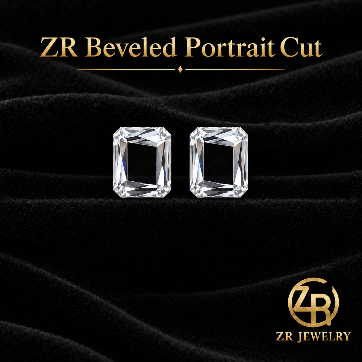 8 × 10 mm |  Beveled Portrait Cut Moissanite | 4 ct