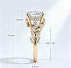 ZR Vine Glow 5ct Long Cushion Moissanite Vine S925 Silver Engagement Ring【Duncan】
