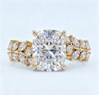 ZR Vine Glow 5ct Long Cushion Moissanite Vine S925 Silver Engagement Ring【Duncan】