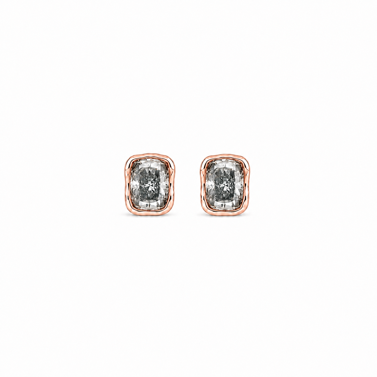ZR Gray Moissanite Melted Design Stud Earrings S925 Silver 【JC】