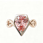 ZR Sofia Twist Pear‑Shaped Pink‑Purple Lab‑Created Gemstone Ring S925 Sterling Silver-【Sofia】#4808