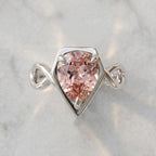 ZR Sofia Twist Pear‑Shaped Pink‑Purple Lab‑Created Gemstone Ring S925 Sterling Silver-【Sofia】#4808
