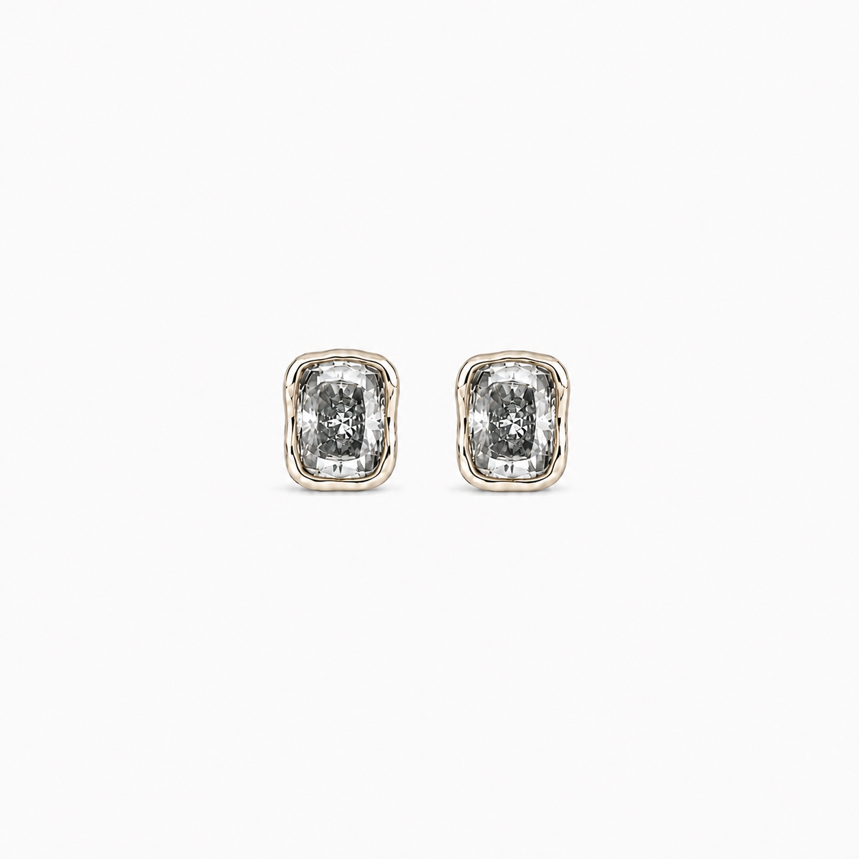 ZR Gray Moissanite Melted Design Stud Earrings S925 Silver 【JC】