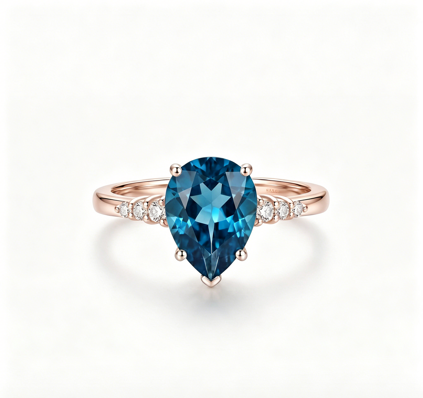 ZR Sapphire Tear London Blue Pear S925 Ring Jenny【Jenny】#4611