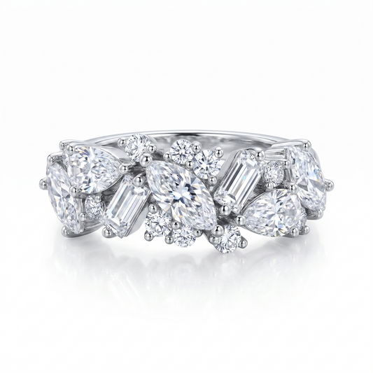 ZR Luminous Bloom Modern Mixed‑Shape Statement Ring 【Lanette】#4575
