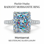 ZR Deep Tidal 5ct Royal Blue Radiant Moissanite S925 Ring 【Amy】#4614