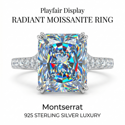 ZR Deep Tidal 5ct Royal Blue Radiant Moissanite S925 Ring 【Amy】#4614