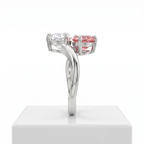 ZR Blossom Duet Padparadscha Sapphire Moissanite S925 Ring 【Katherinn】#4571