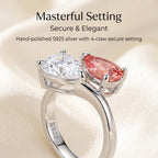 ZR Blossom Duet Padparadscha Sapphire Moissanite S925 Ring 【Katherinn】#4571