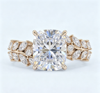 ZR Vine Glow 5ct Long Cushion Moissanite Vine S925 Silver Engagement Ring【Duncan】
