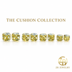 Yellow Cushion Moissanite | Ice Flower Cut | 1.5–2.5 ct
