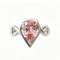 ZR Sofia Twist Pear‑Shaped Pink‑Purple Lab‑Created Gemstone Ring S925 Sterling Silver-【Sofia】#4808