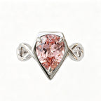 ZR Sofia Twist Pear‑Shaped Pink‑Purple Lab‑Created Gemstone Ring S925 Sterling Silver-【Sofia】#4808