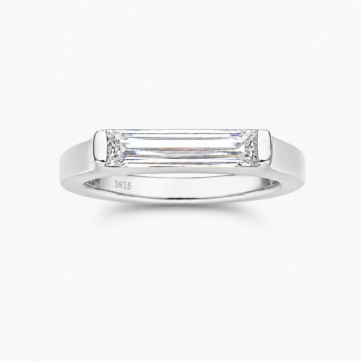 ZR Modern Baguette Moissanite Promise Ring【JC】